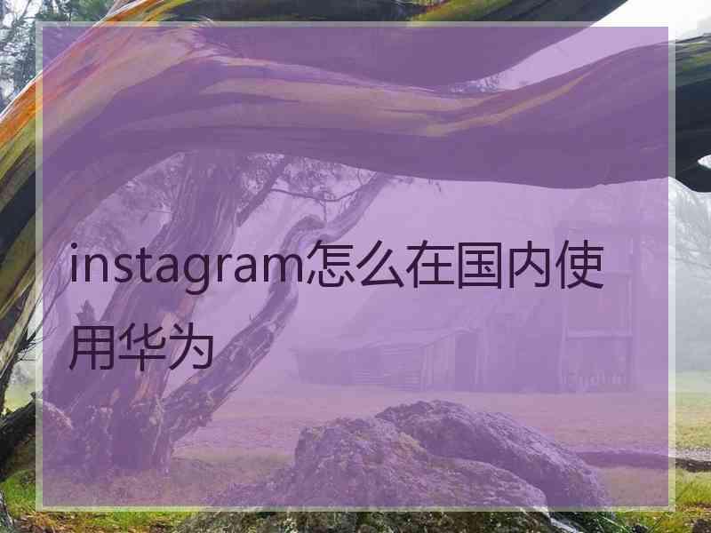 instagram怎么在国内使用华为