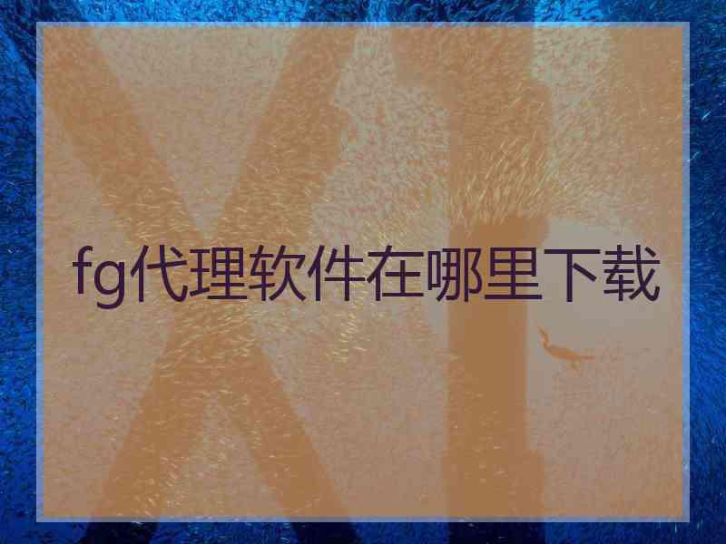 fg代理软件在哪里下载