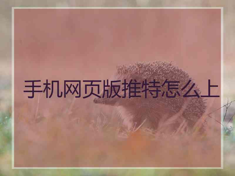 手机网页版推特怎么上