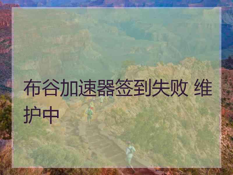 布谷加速器签到失败 维护中