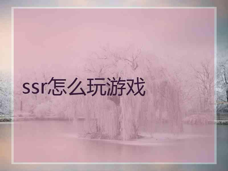 ssr怎么玩游戏