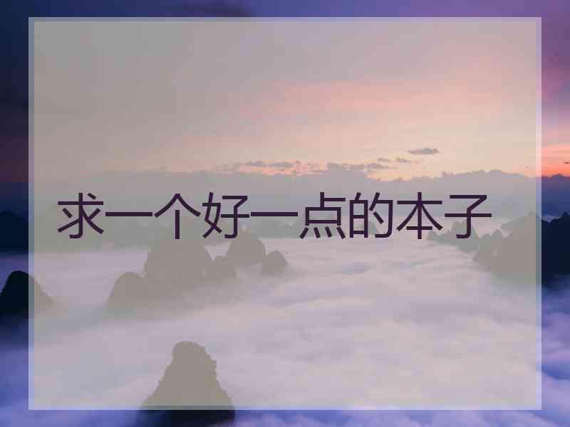 求一个好一点的本子
