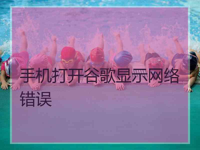 手机打开谷歌显示网络错误