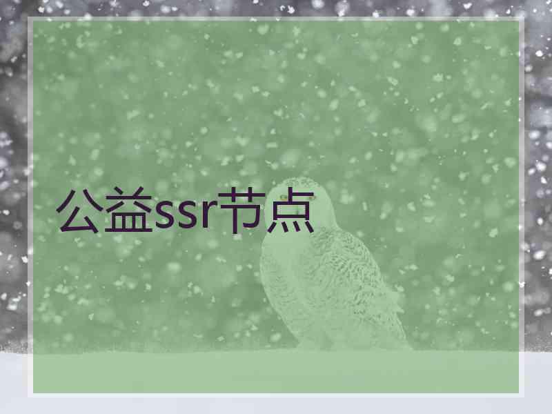 公益ssr节点