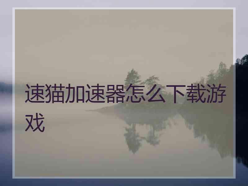 速猫加速器怎么下载游戏