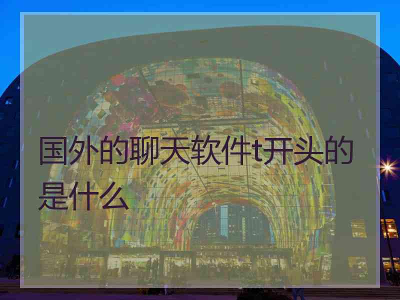 国外的聊天软件t开头的是什么