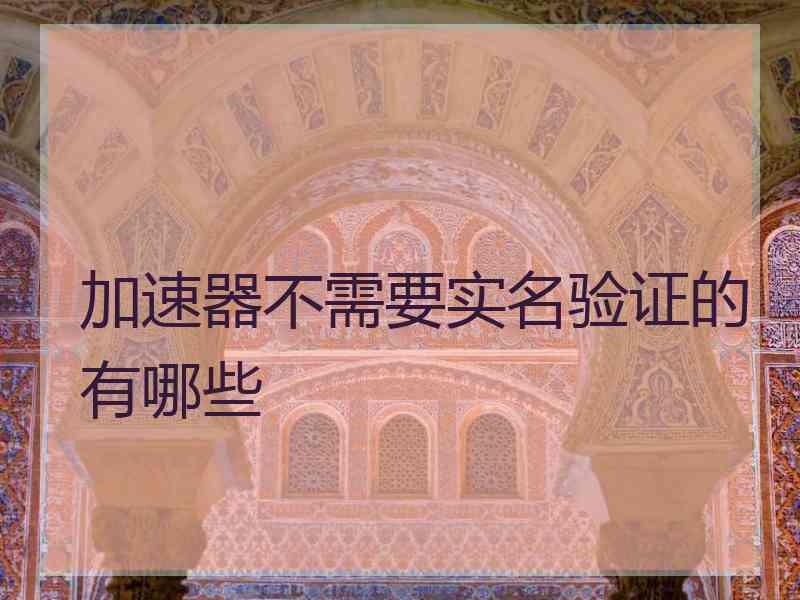 加速器不需要实名验证的有哪些