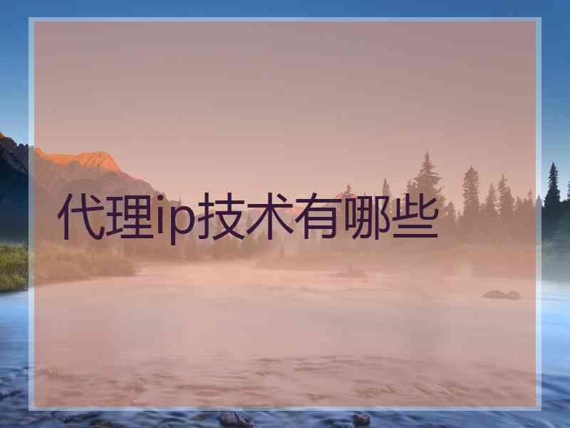 代理ip技术有哪些