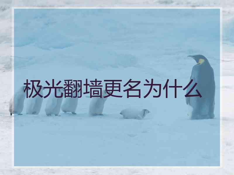 极光翻墙更名为什么