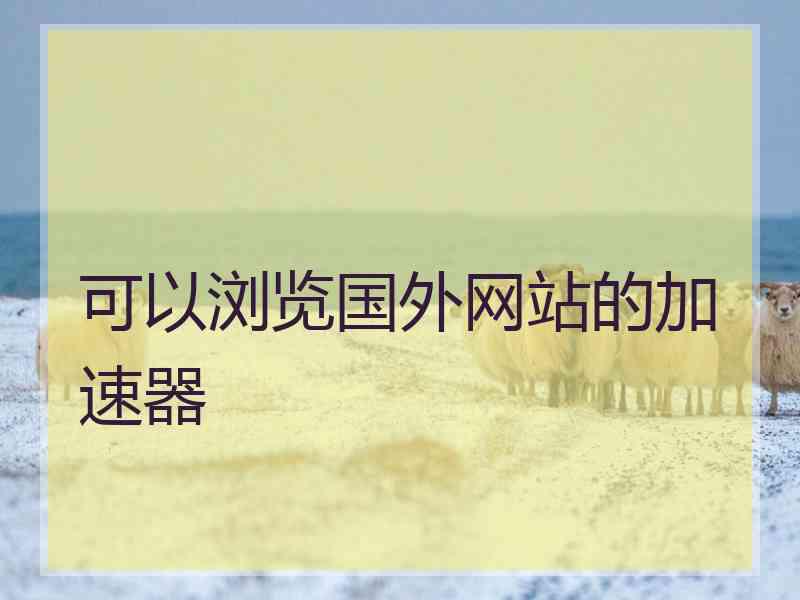 可以浏览国外网站的加速器