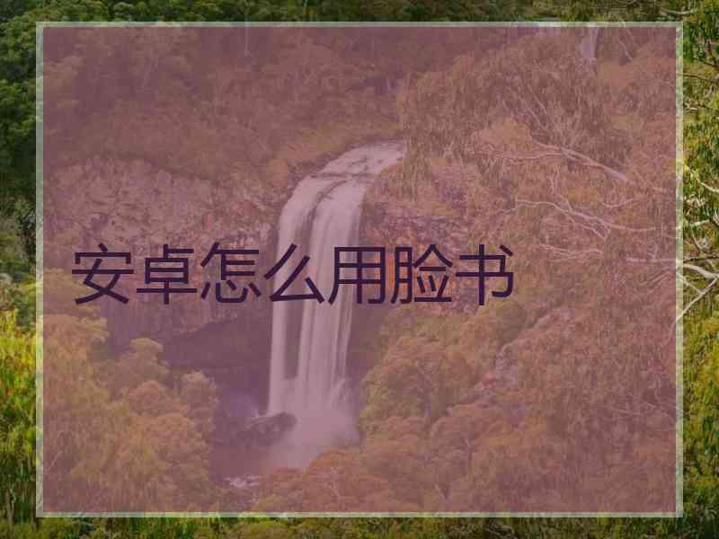 安卓怎么用脸书