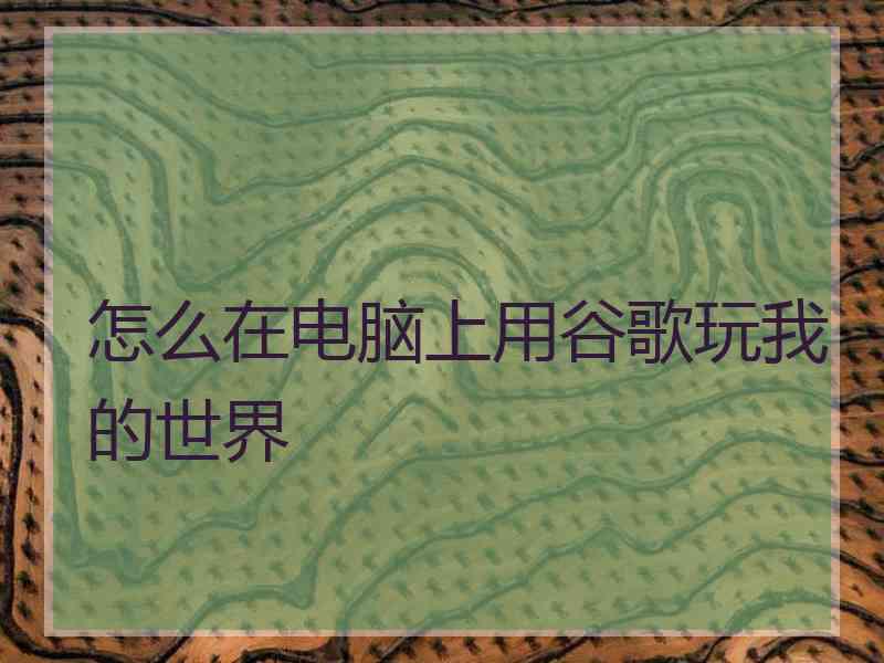 怎么在电脑上用谷歌玩我的世界