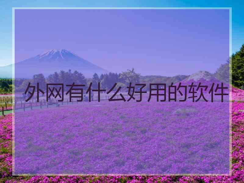 外网有什么好用的软件