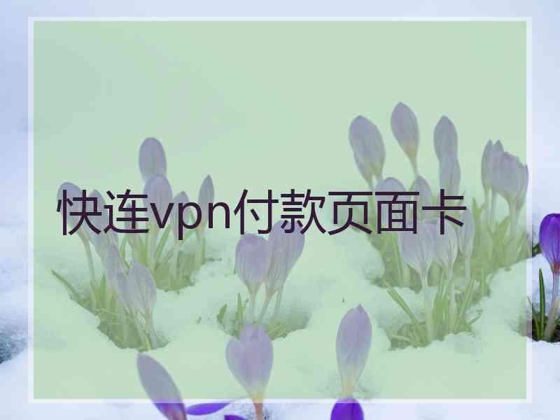 快连vpn付款页面卡