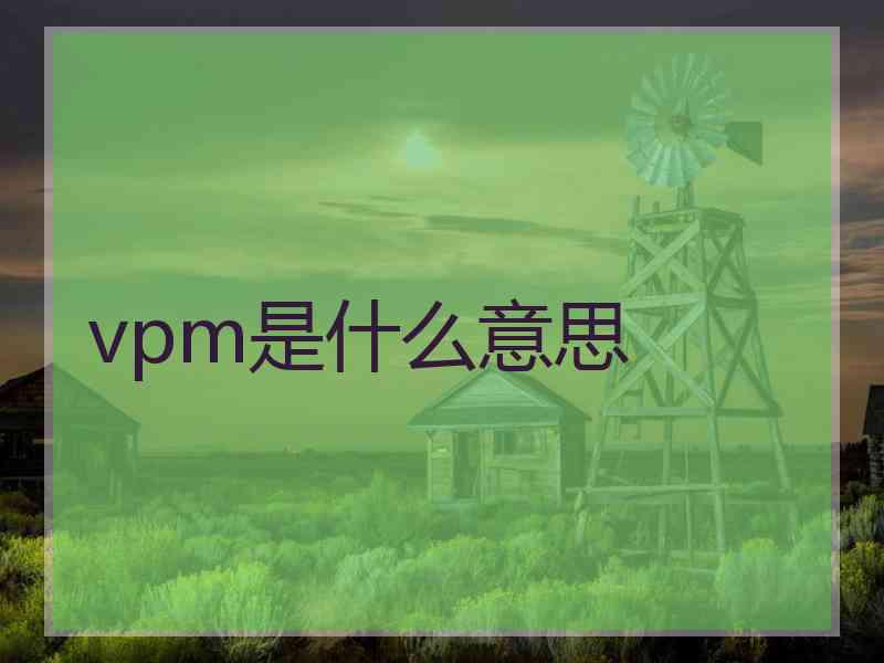vpm是什么意思