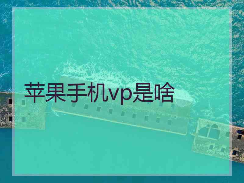 苹果手机vp是啥