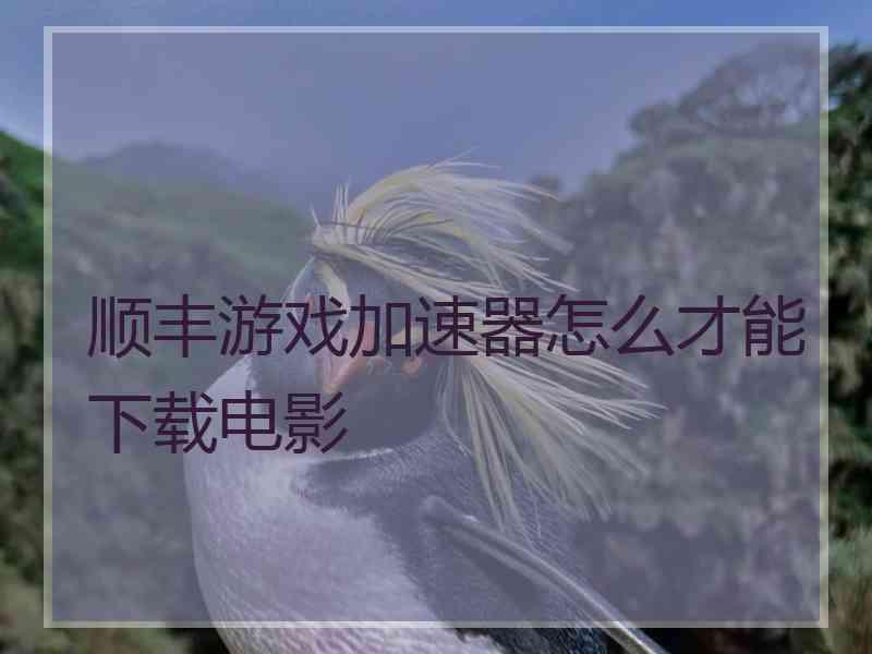 顺丰游戏加速器怎么才能下载电影