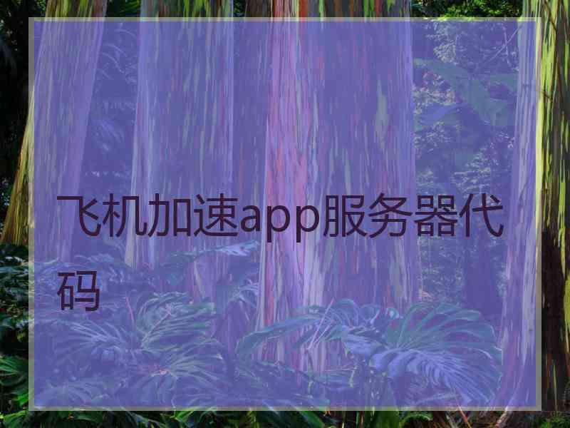 飞机加速app服务器代码