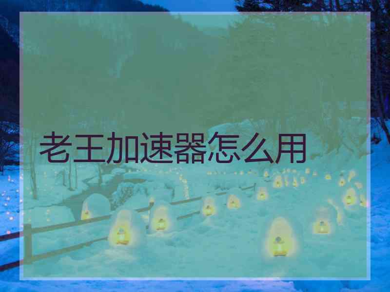 老王加速器怎么用