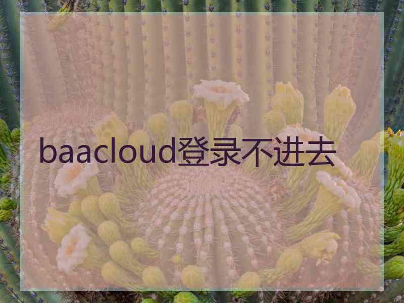 baacloud登录不进去
