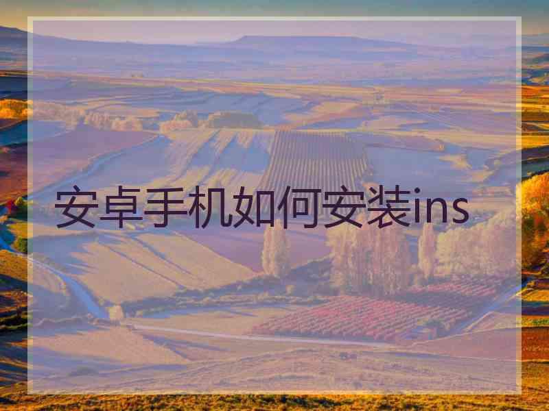 安卓手机如何安装ins