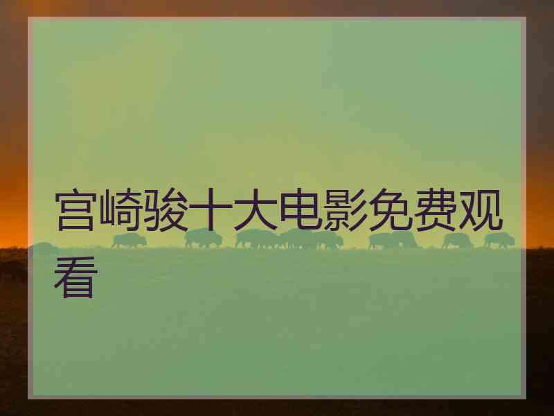 宫崎骏十大电影免费观看