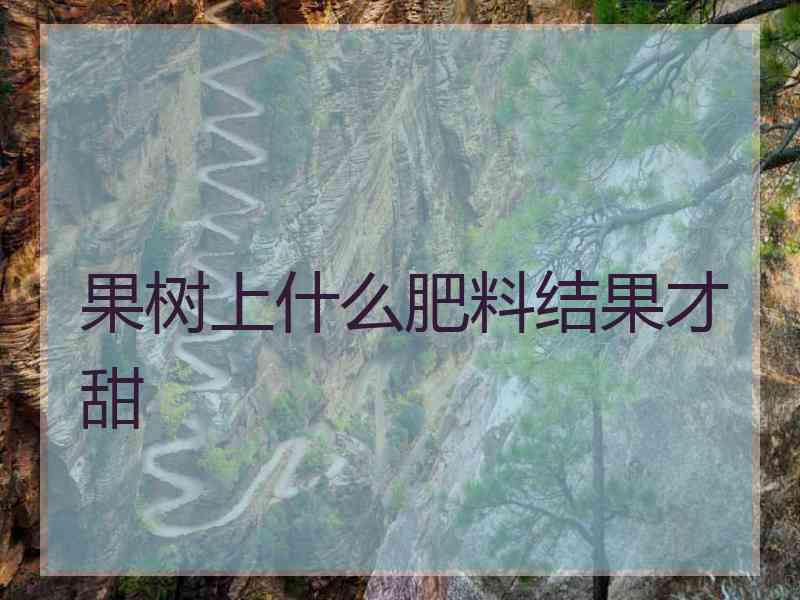果树上什么肥料结果才甜