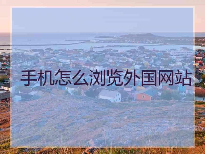 手机怎么浏览外国网站