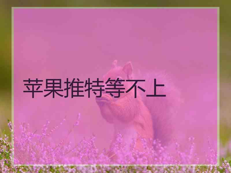 苹果推特等不上