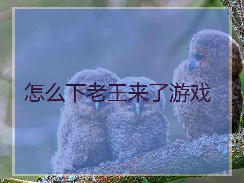 怎么下老王来了游戏