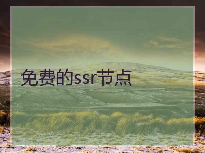 免费的ssr节点