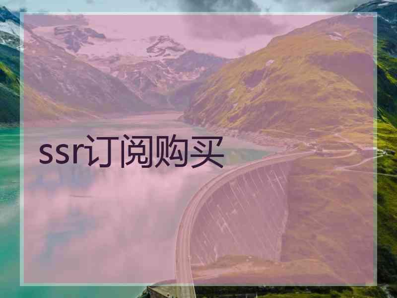 ssr订阅购买
