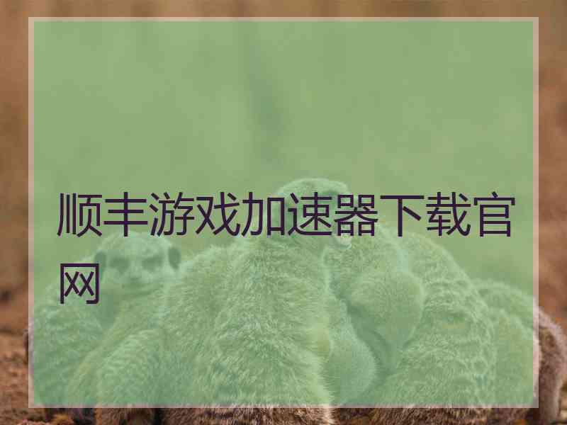 顺丰游戏加速器下载官网