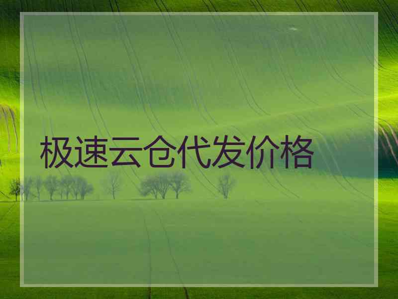 极速云仓代发价格