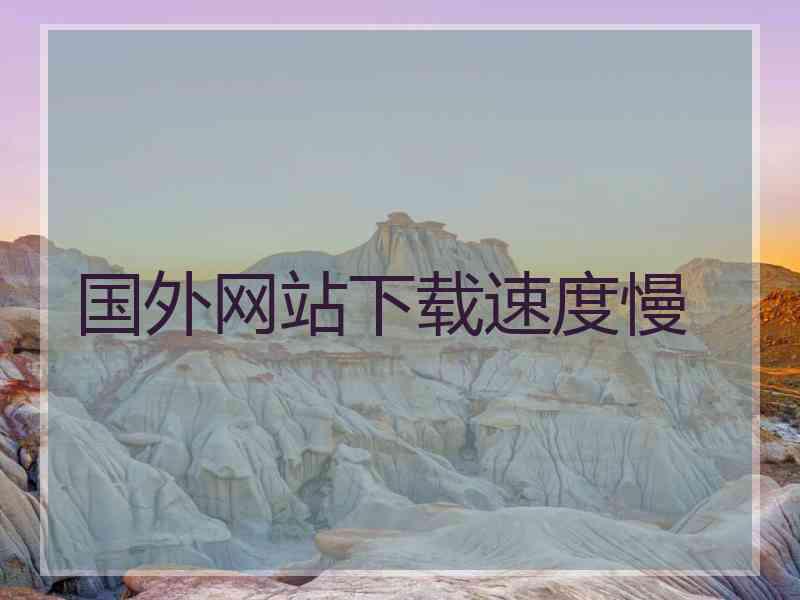 国外网站下载速度慢