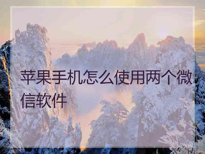 苹果手机怎么使用两个微信软件
