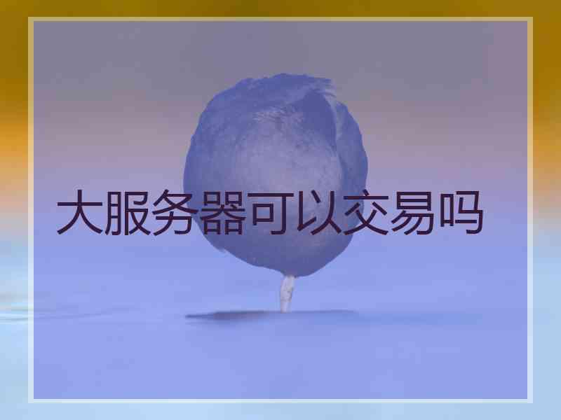 大服务器可以交易吗