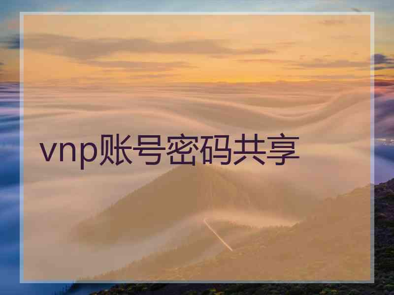 vnp账号密码共享