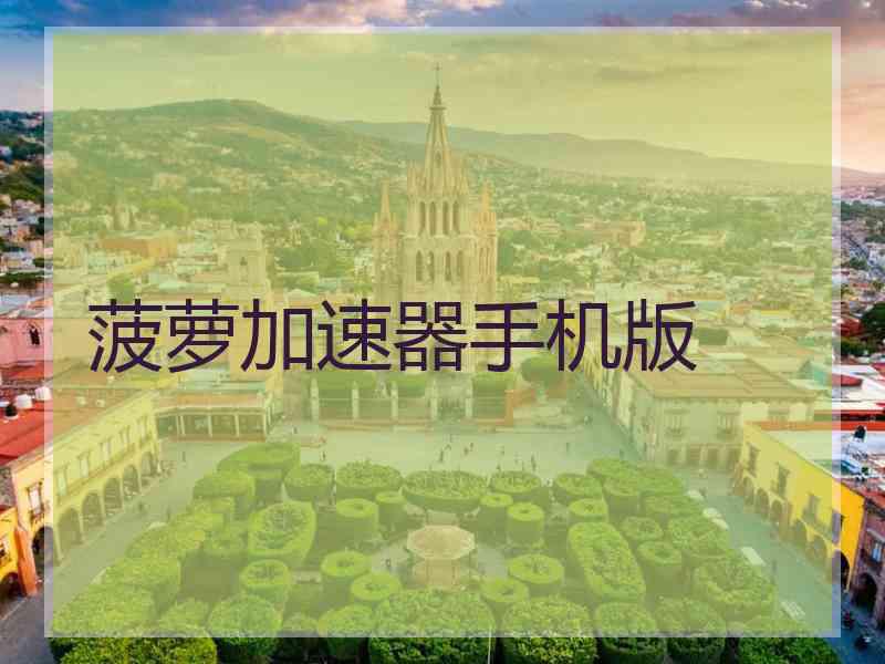 菠萝加速器手机版