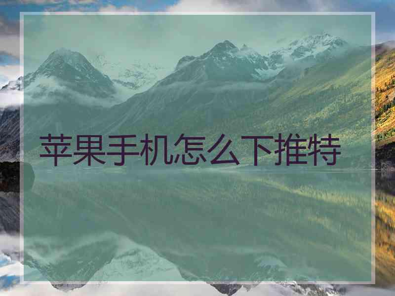 苹果手机怎么下推特