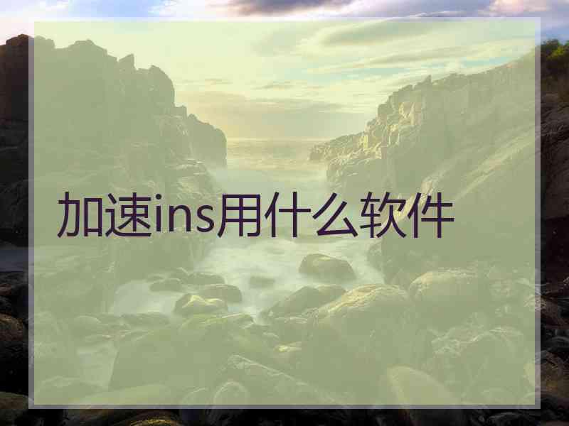 加速ins用什么软件