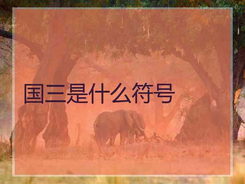 国三是什么符号