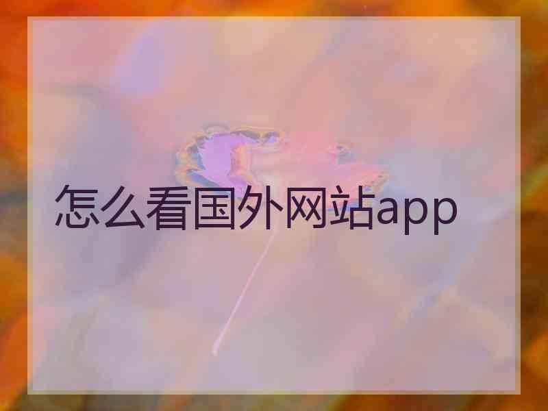 怎么看国外网站app