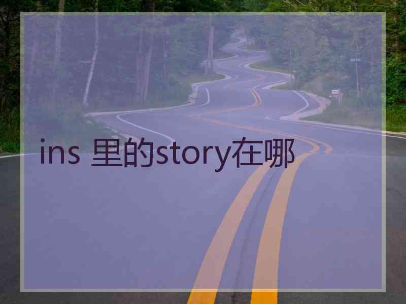 ins 里的story在哪