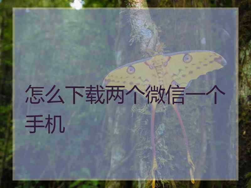 怎么下载两个微信一个手机