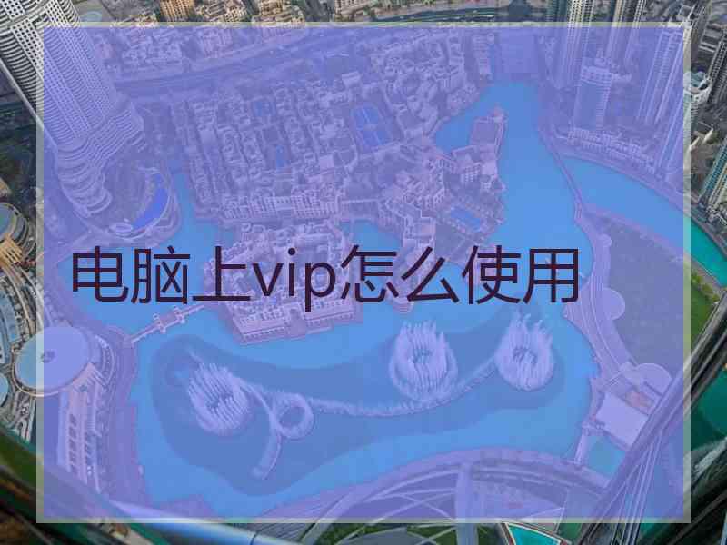 电脑上vip怎么使用