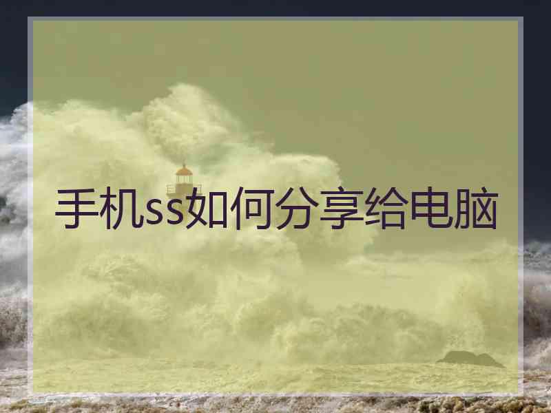 手机ss如何分享给电脑