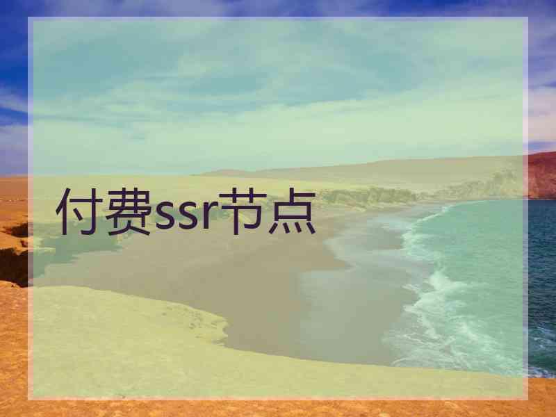 付费ssr节点