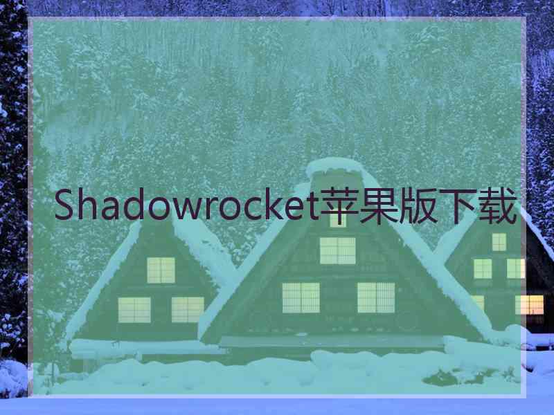 Shadowrocket苹果版下载
