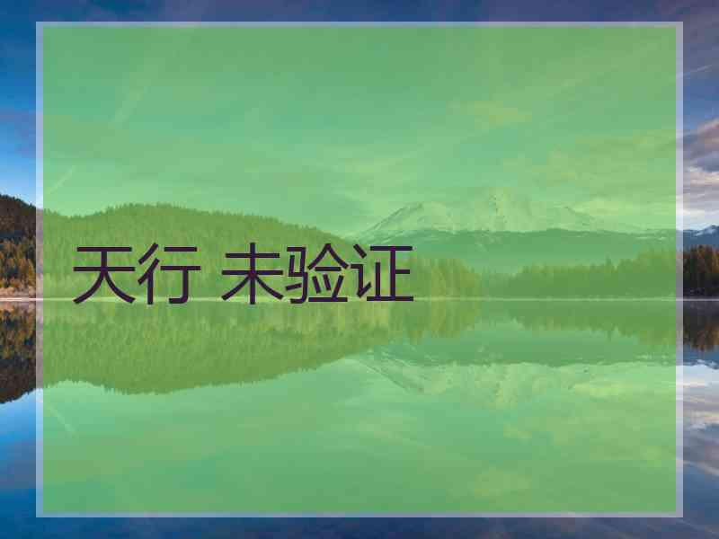 天行 未验证